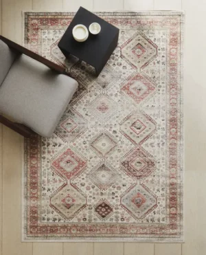 Alfombra rectangular efecto vintage
